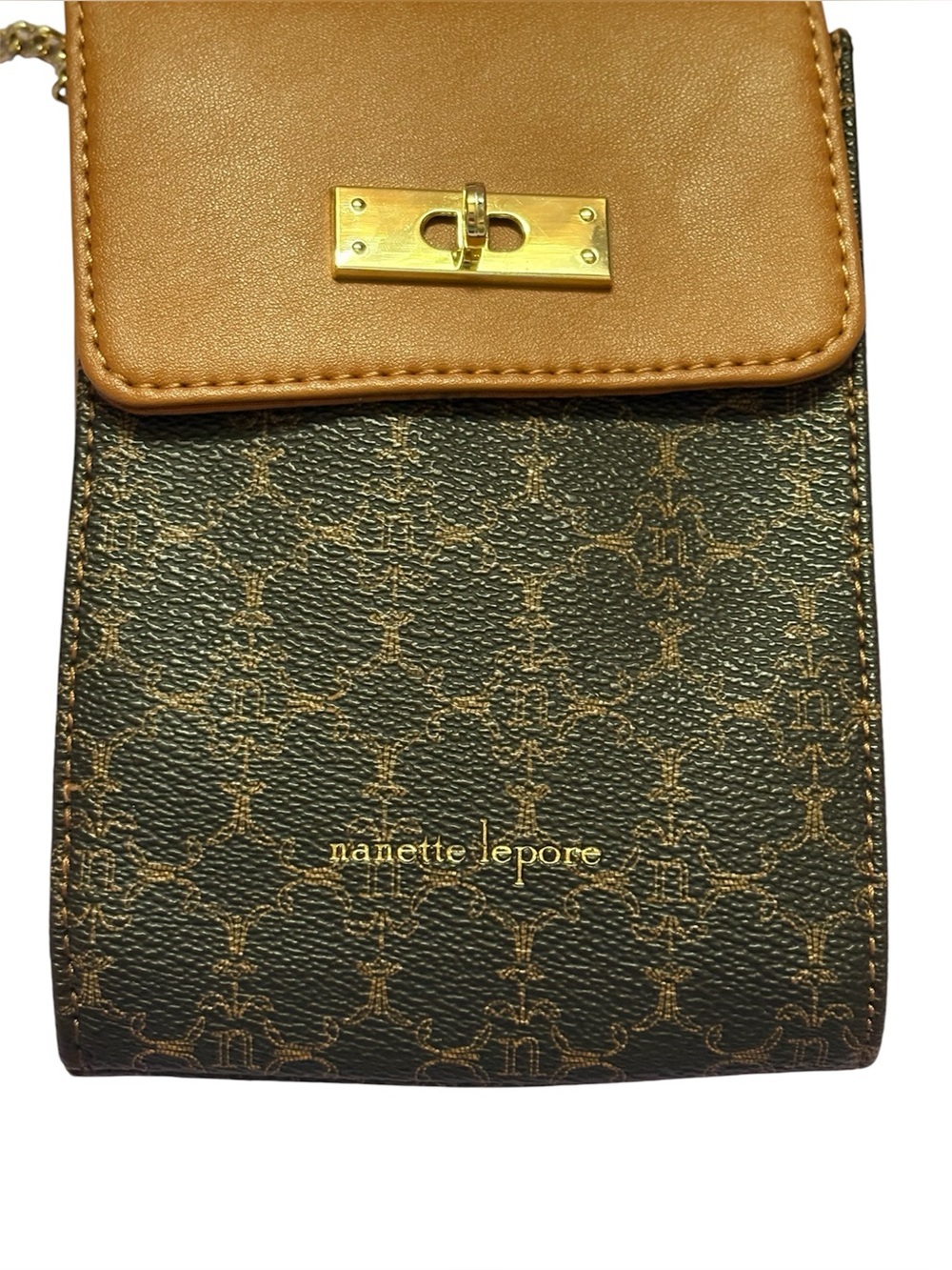 Nanette Lepore Brown & Black Patterned Crossbody Phone Pouch - Picture 2 of 6